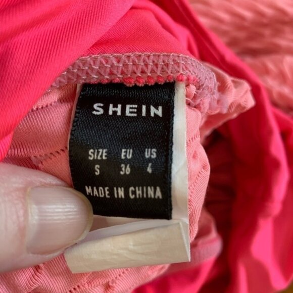 SHEIN high waist barbie pink leggings butt ruch small inner drawstring - Picture 2 of 5